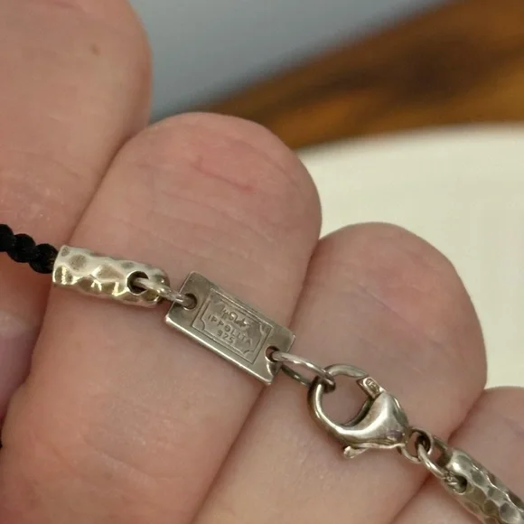 Ippolita Sterling silver 925 pendant & clasp with black silk braided cord. - Picture 3 of 10